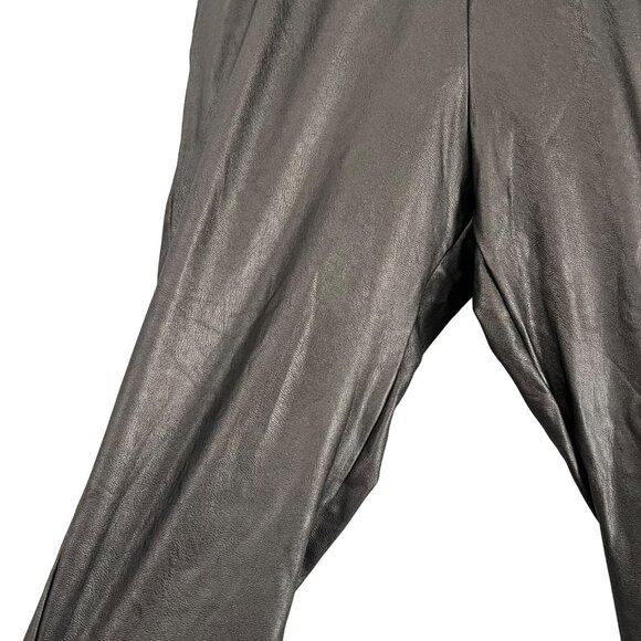 Commando Womens Metallic Gunmetal Vegan Leather Jogger Pants Size Medium - Picture 2 of 6